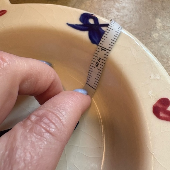 Heart-Shaped Ceramic Platter with Red and Blue Accents - Picture 7 of 10
